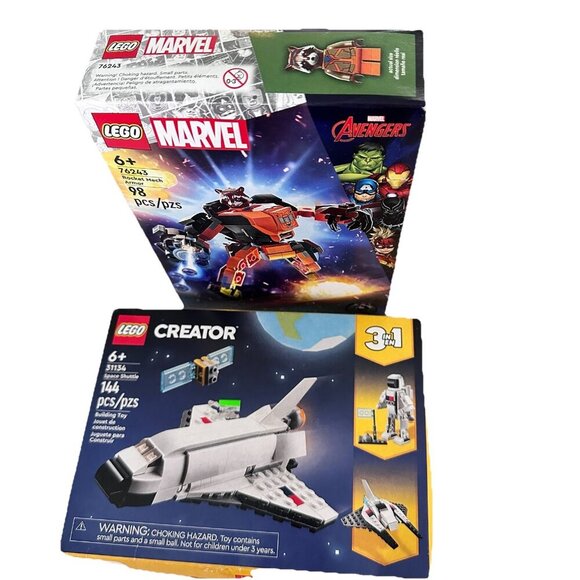 LEGO Super Heroes Rocket Mech Armor 76243 Space Shuttle 31134 Factory Sealed Lot - Picture 1 of 15